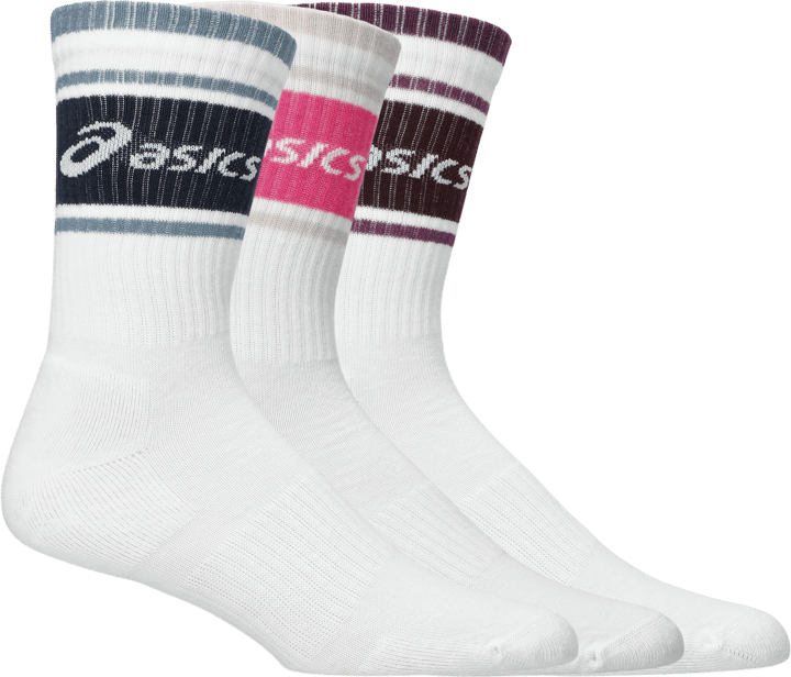 Asics 3 Pack Asics Logo Crew Sock Dark Aubergine/bubblegum/midnight Asics