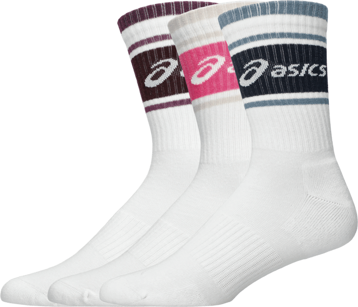 Asics 3 Pack Asics Logo Crew Sock Dark Aubergine/bubblegum/midnight Asics