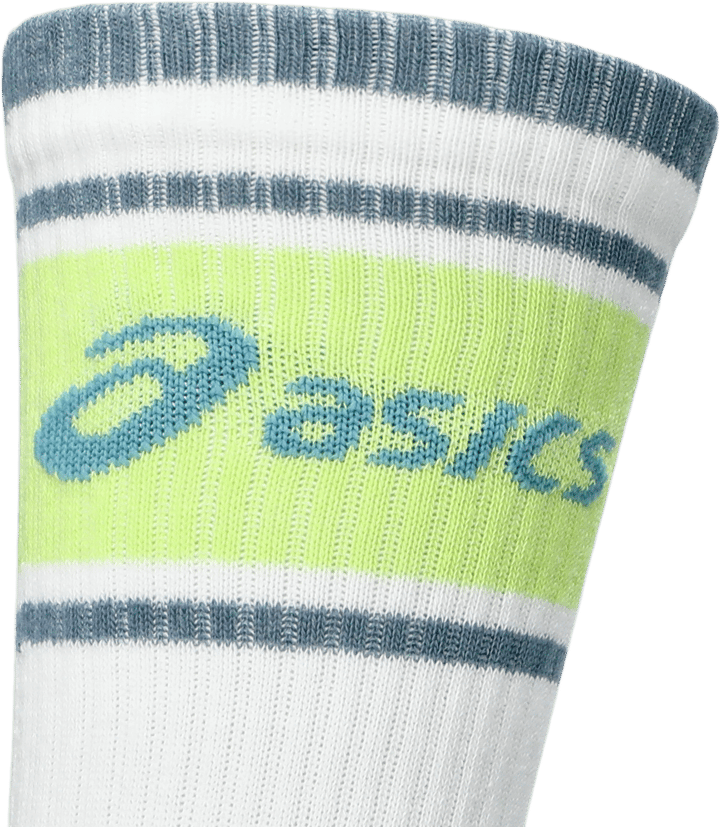 Asics 3 Pack Asics Logo Crew Sock Illuminate Yellow/energy Aqua/fresh Air Asics