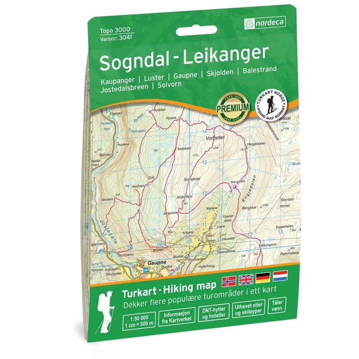 Nordeca Topo 3000 1:50 000 Sogndal - Leikanger Turkart Ugland IT