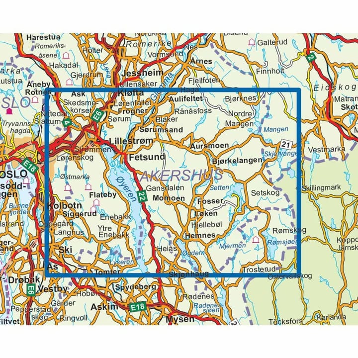 Nordeca Topo 3000 1:50 000 Nedre Romerike Turkart Ugland IT