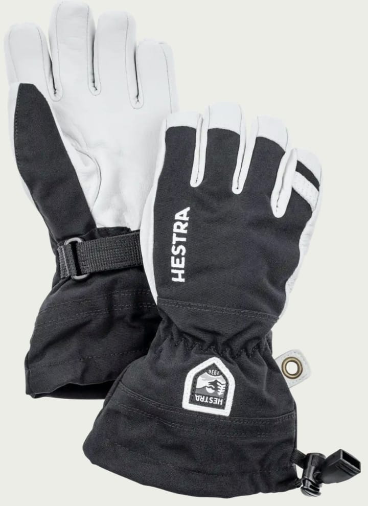 Hestra Army Leather Heli Ski Jr. - 5 Finger Svart Hestra