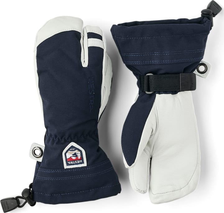 Hestra Juniors' Army Leather Heli Ski 3-Finger Navy Hestra