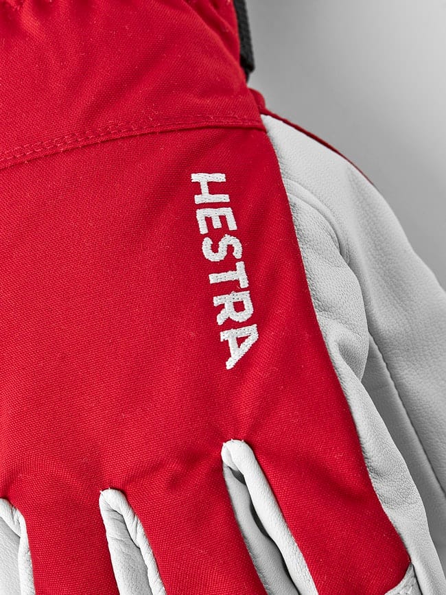 Hestra Army Leather Heli Ski - 5 Finger Röd Hestra