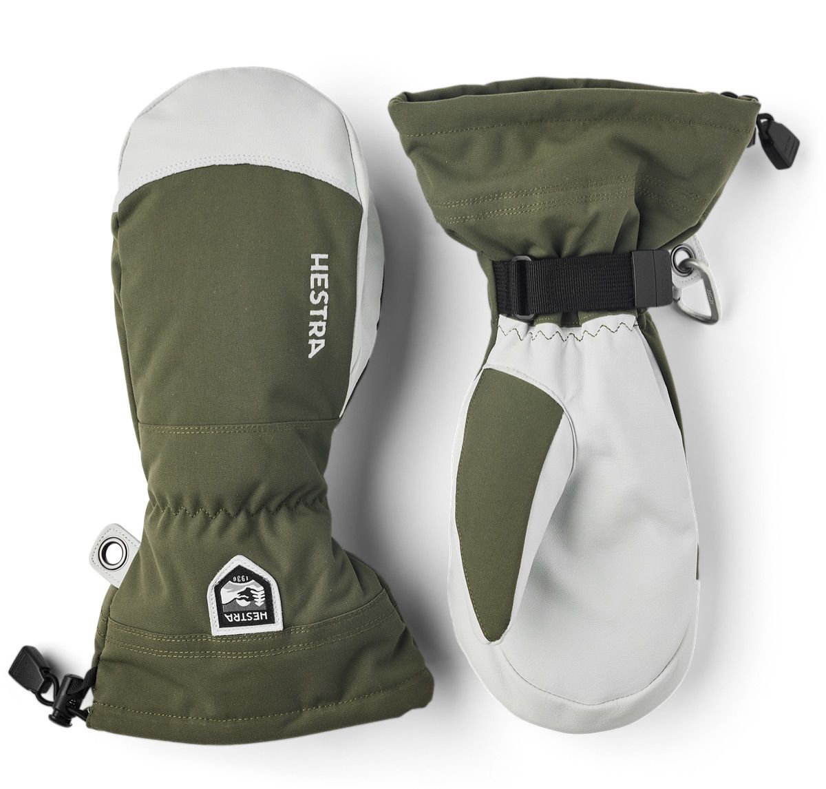 Hestra Army Leather Heli Ski Mitt Olive