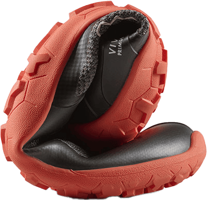 Vivobarefoot Men's Primus Trail Knit FG Obsidian/cherry Tomato Vivobarefoot