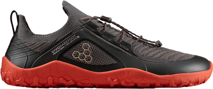 Vivobarefoot Men's Primus Trail Knit FG Obsidian/cherry Tomato Vivobarefoot