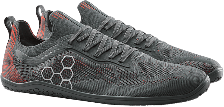 Vivobarefoot Men's Primus Lite Knit Obsidian/Cherry Tomato Vivobarefoot Vivobarefoot Men's Primus Lite Knit Obsidian/Cherry Tomato Vivobarefoot