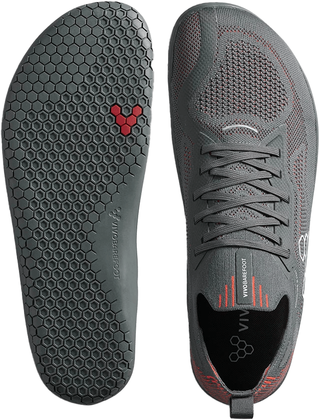 Vivobarefoot Men's Primus Lite Knit Obsidian/Cherry Tomato Vivobarefoot Vivobarefoot Men's Primus Lite Knit Obsidian/Cherry Tomato Vivobarefoot