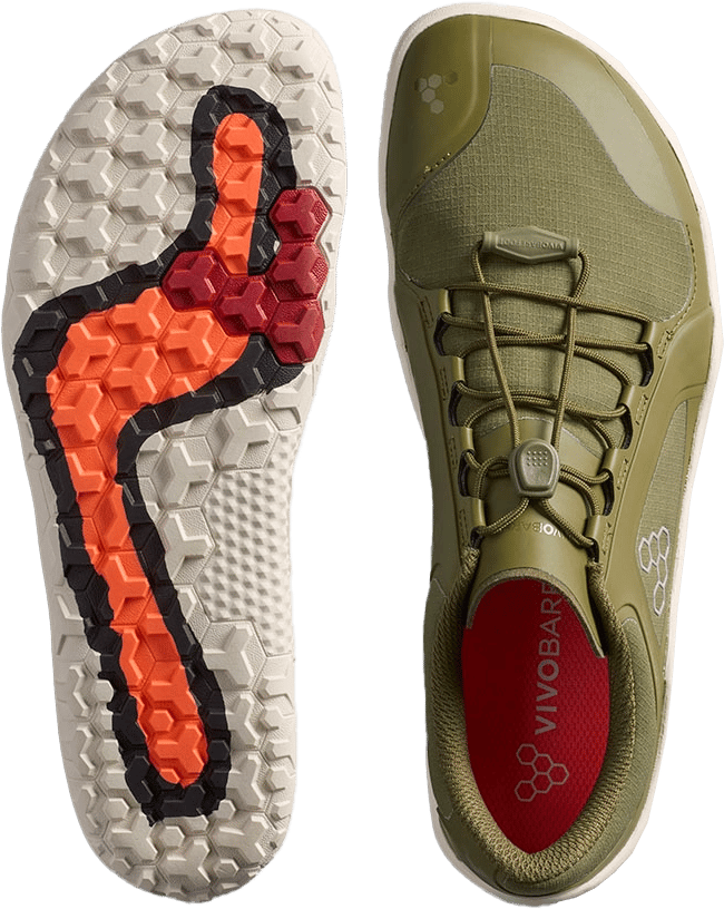 Vivobarefoot Men's Primus Trail III All Weather FG Dark Olive/white Vivobarefoot