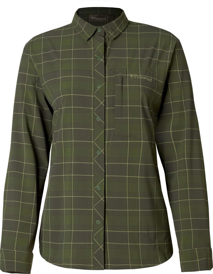 Pinewood Women's Abisko Trekking Longslevve Shirt Moss Green Pinewood