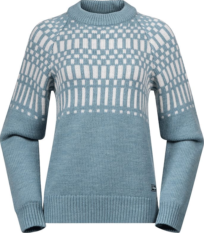 Bergans Women's Nordmarka Merino Jumper Light Agave Green/vanilla White