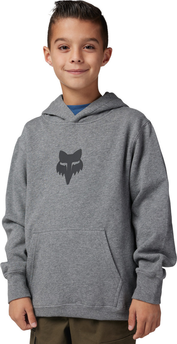 Fox Youth Legacy Fleece Pullover Hoodie Heather Graphite Långärmade vardagströjor M