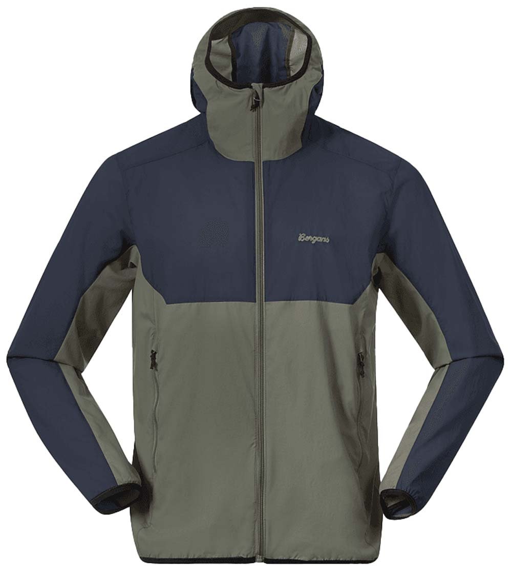 Bergans Men's Vaagaa Windbreaker Jacket Green Mud/Navy Blue
