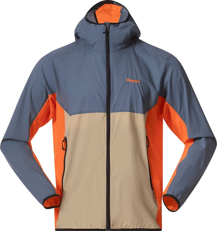 Bergans Men's Vaagaa Windbreaker Jacket  Granite Blue/warm Sand/alert Orange Bergans