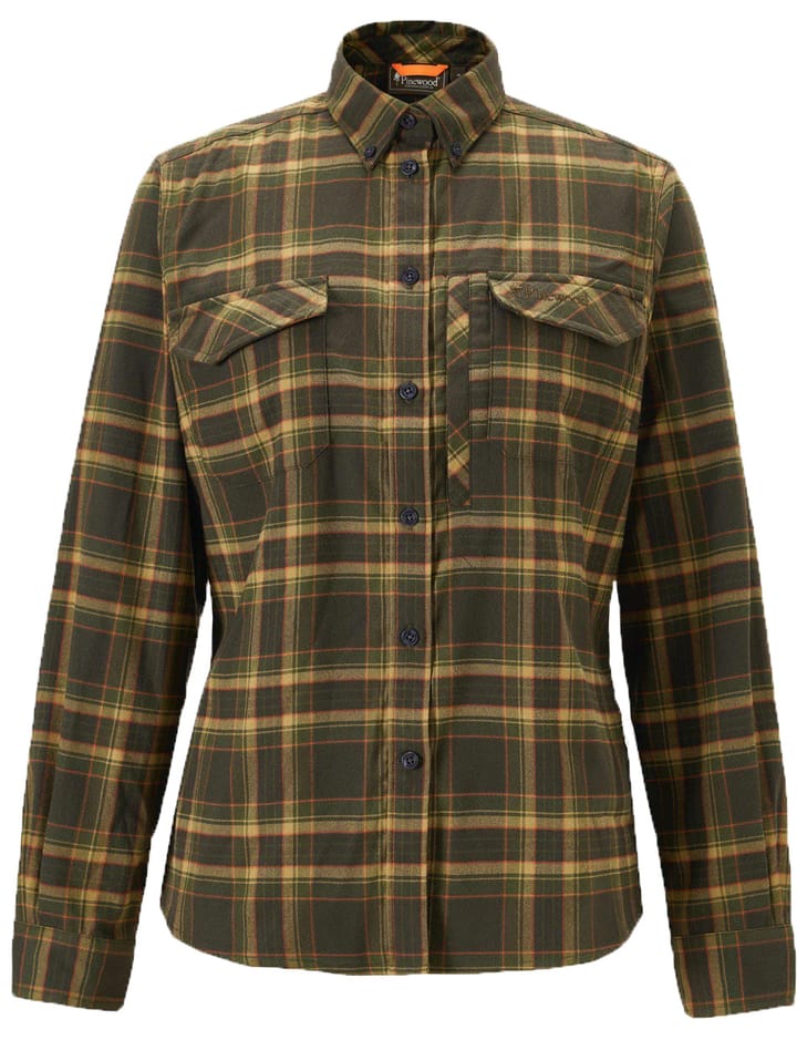 Pinewood Women's Abiskohiking Flannel Shirt Moss Green Pinewood