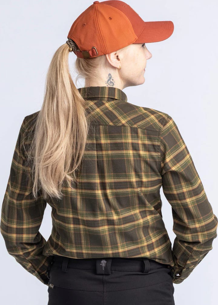 Pinewood Women's Abiskohiking Flannel Shirt Moss Green Pinewood