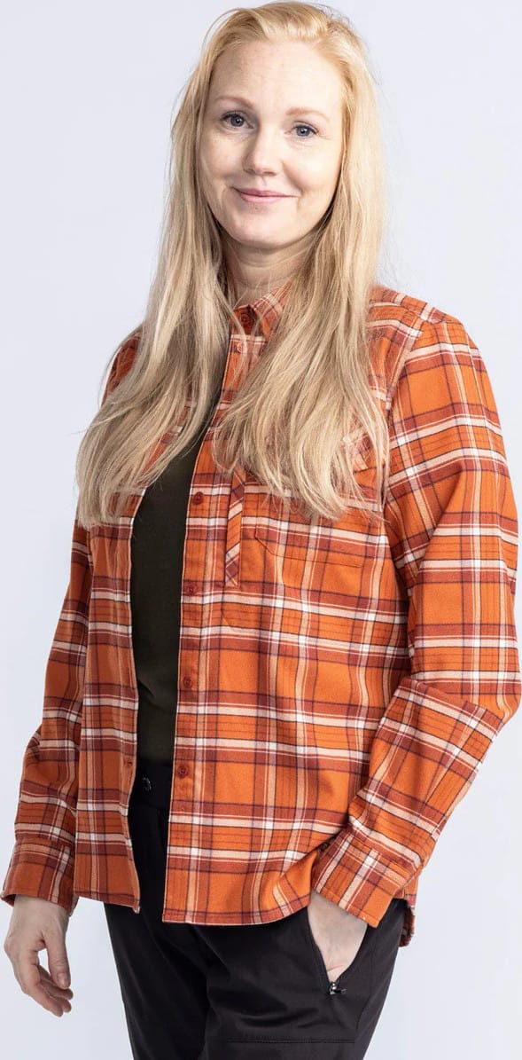 Pinewood Women's Abiskohiking Flannel Shirt Burned Orange Pinewood