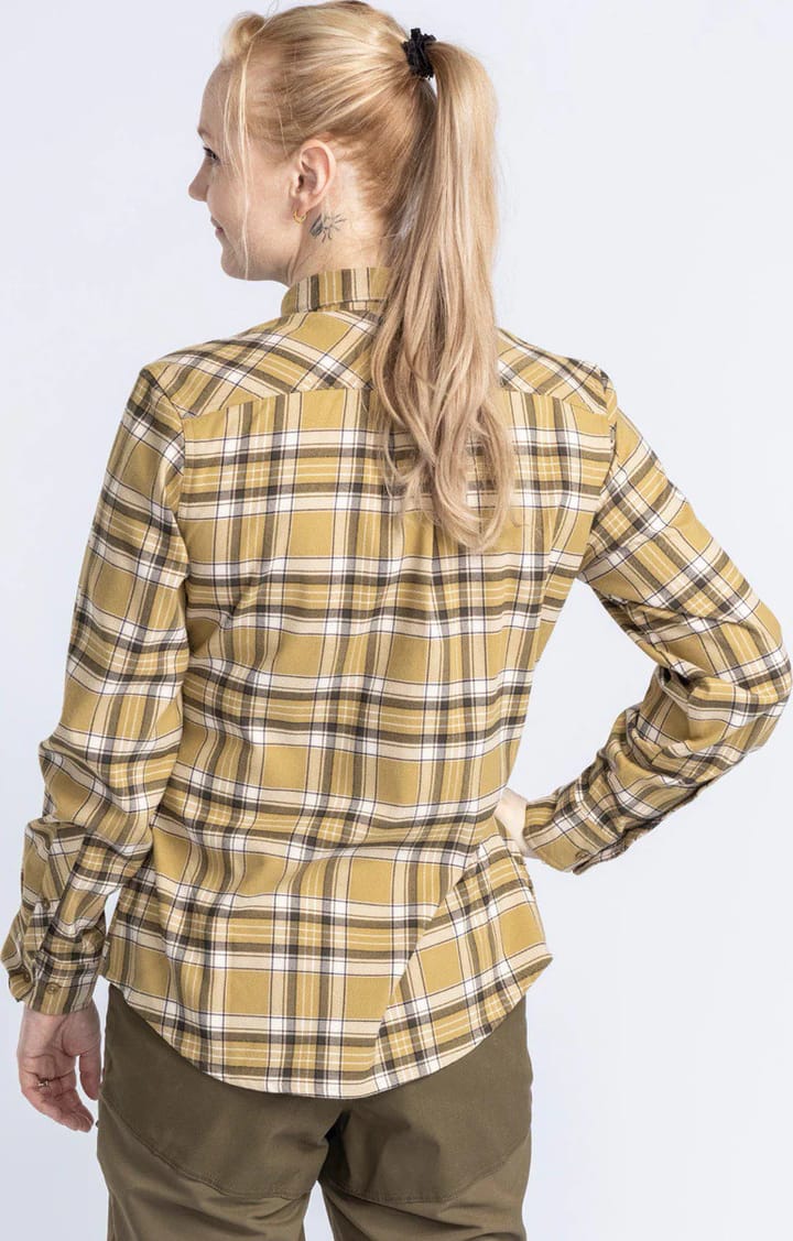 Pinewood Women's Abiskohiking Flannel Shirt Golden Hay Pinewood