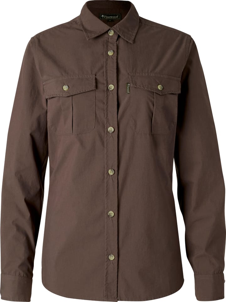 Pinewood Women's InsectSafe Poplin L/S Shirt Dark Olive Pinewood