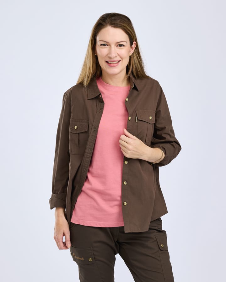 Pinewood Women's InsectSafe Poplin L/S Shirt Dark Olive Pinewood