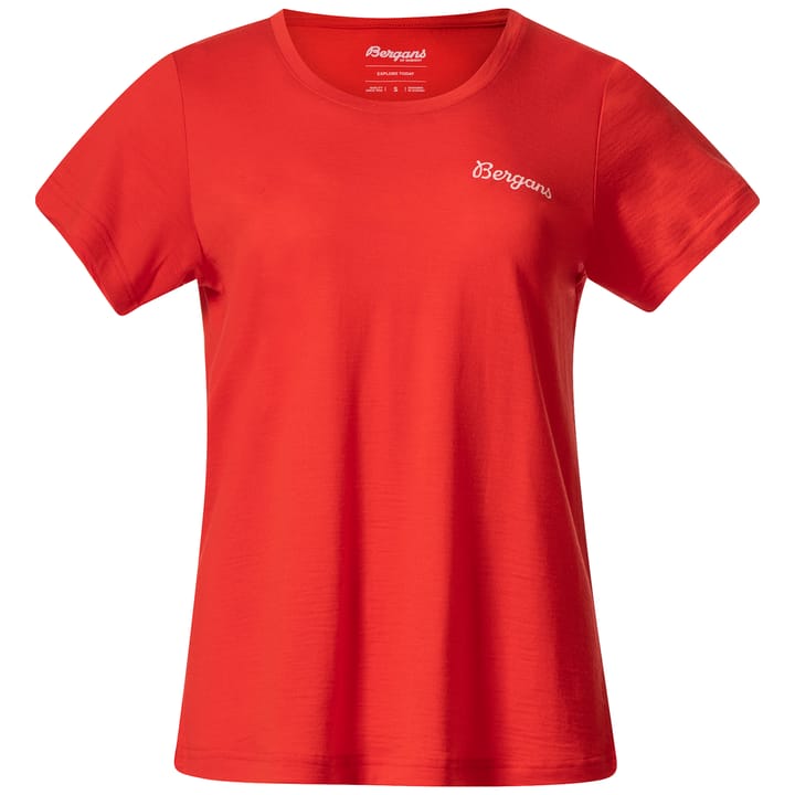 Bergans Women's Rabot Emblem Wool Tee Fire Red Bergans