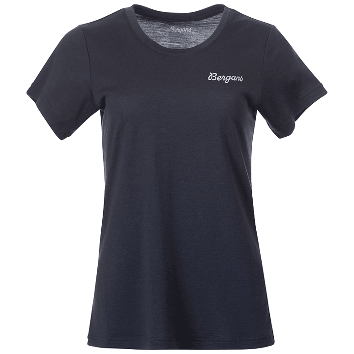 Bergans Women's Rabot Emblem Wool Tee Navy Blue Bergans