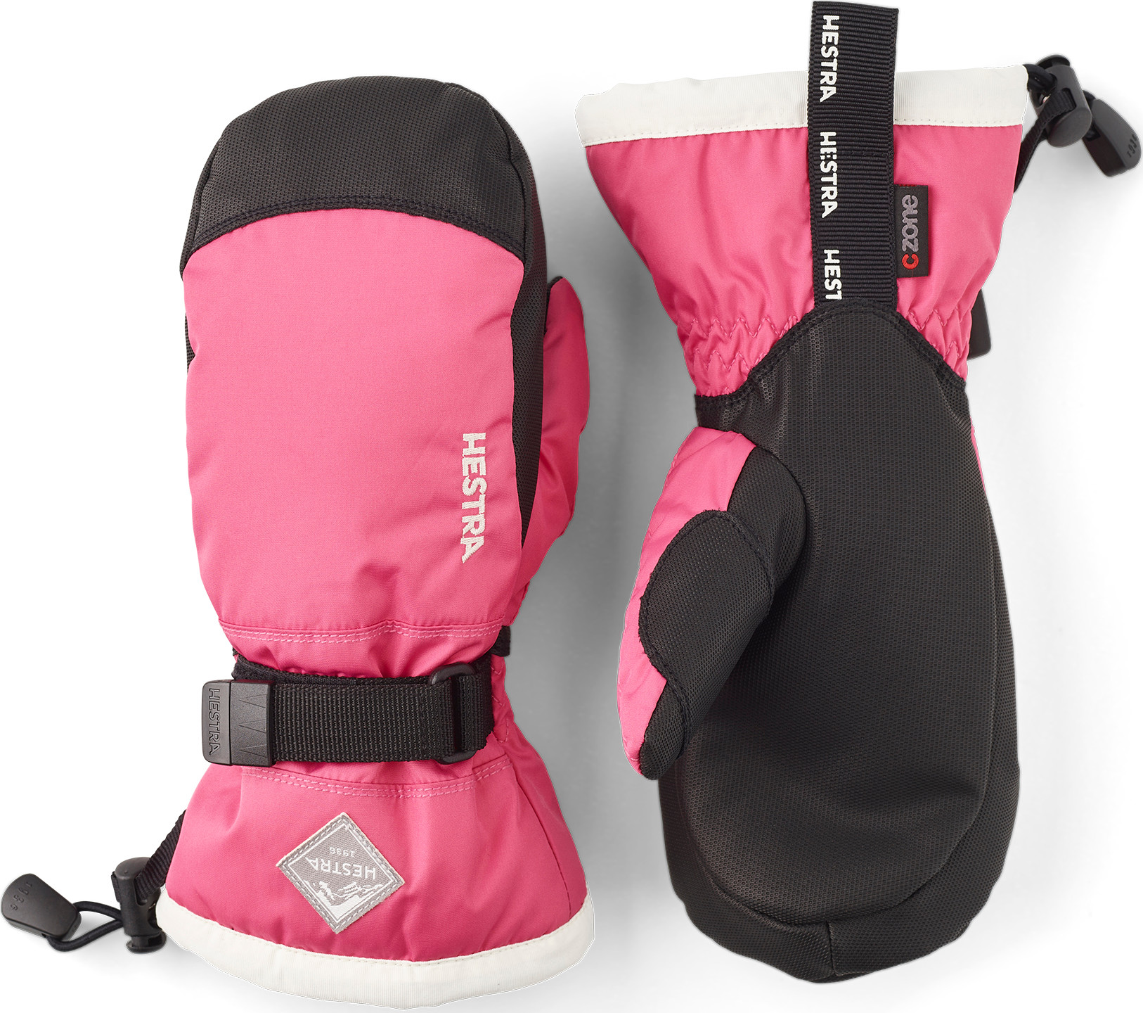 Hestra Juniors' Gauntlet Czone Mitt Fuchsia/Ivory Skihansker 3