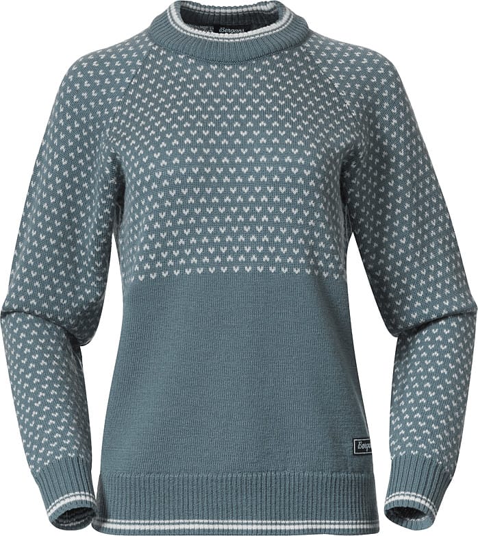 Bergans Women's Alvdal Wool Jumper  Grey Sage/Vanilla White Bergans