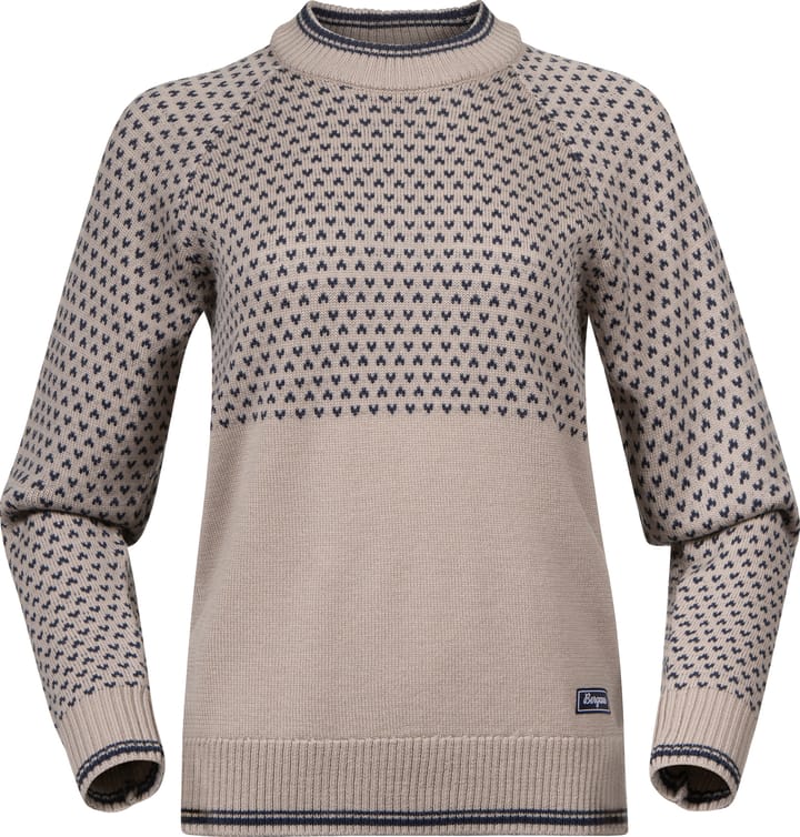 Bergans Women's Alvdal Wool Jumper  Sandstone/navy Blue Bergans
