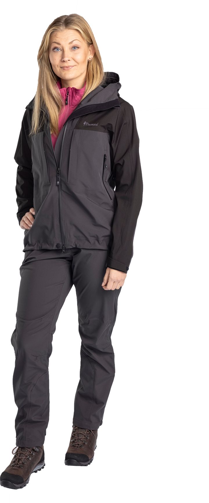 Women's Abisko Trekking 3-Layer Jacket D.Anthracite/Black Pinewood
