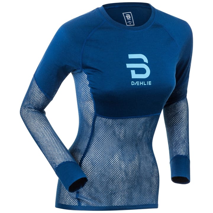 Dæhlie Airnet Wool Long Sleeve Wmn Estate Blue Dæhlie Sportswear Dæhlie Airnet Wool Long Sleeve Wmn Estate Blue Dæhlie Sportswear