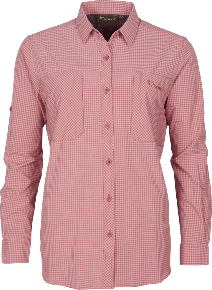 Pinewood Women's InsectSafe Shirt Brick Pink/Offwhite Pinewood