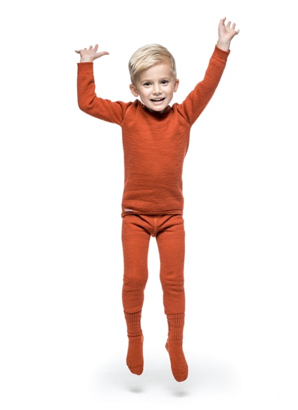 Woolpower Kids Long Johns 200 Autumn Red Woolpower