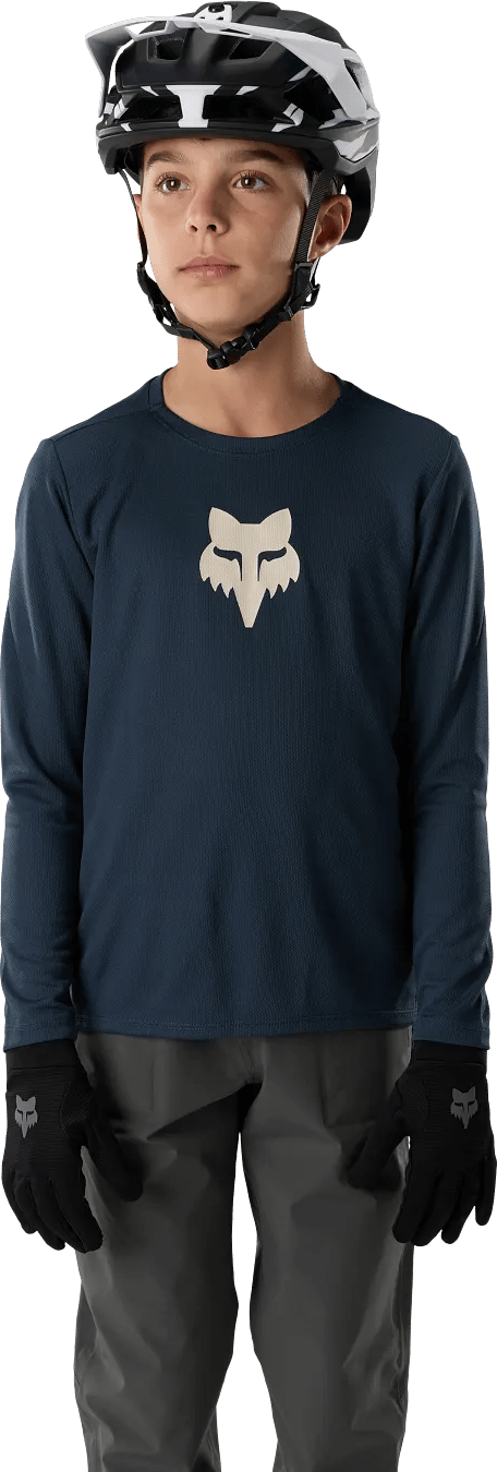 Fox Youth Ranger Fox Head Long Sleeve Jersey Galaxy Blue Fox