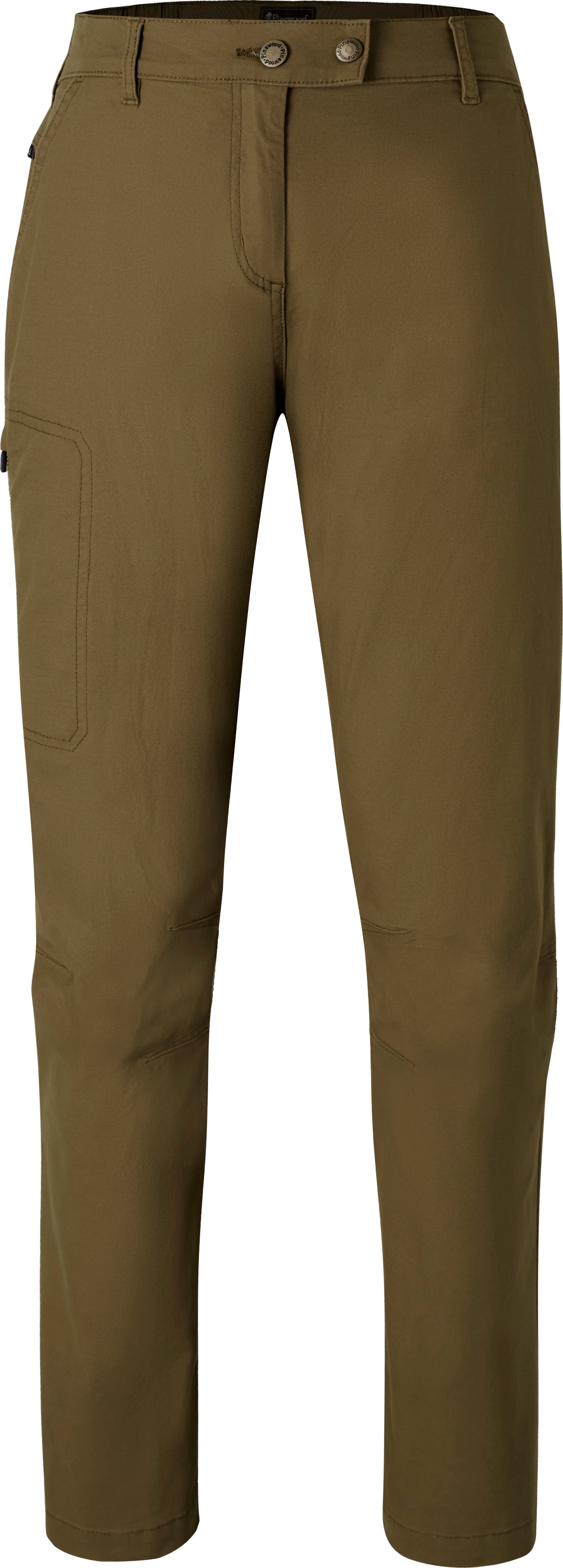 Pinewood Women's Värnamo Vintage Canvas Trousers  Olive Brown Skalbyxor 36