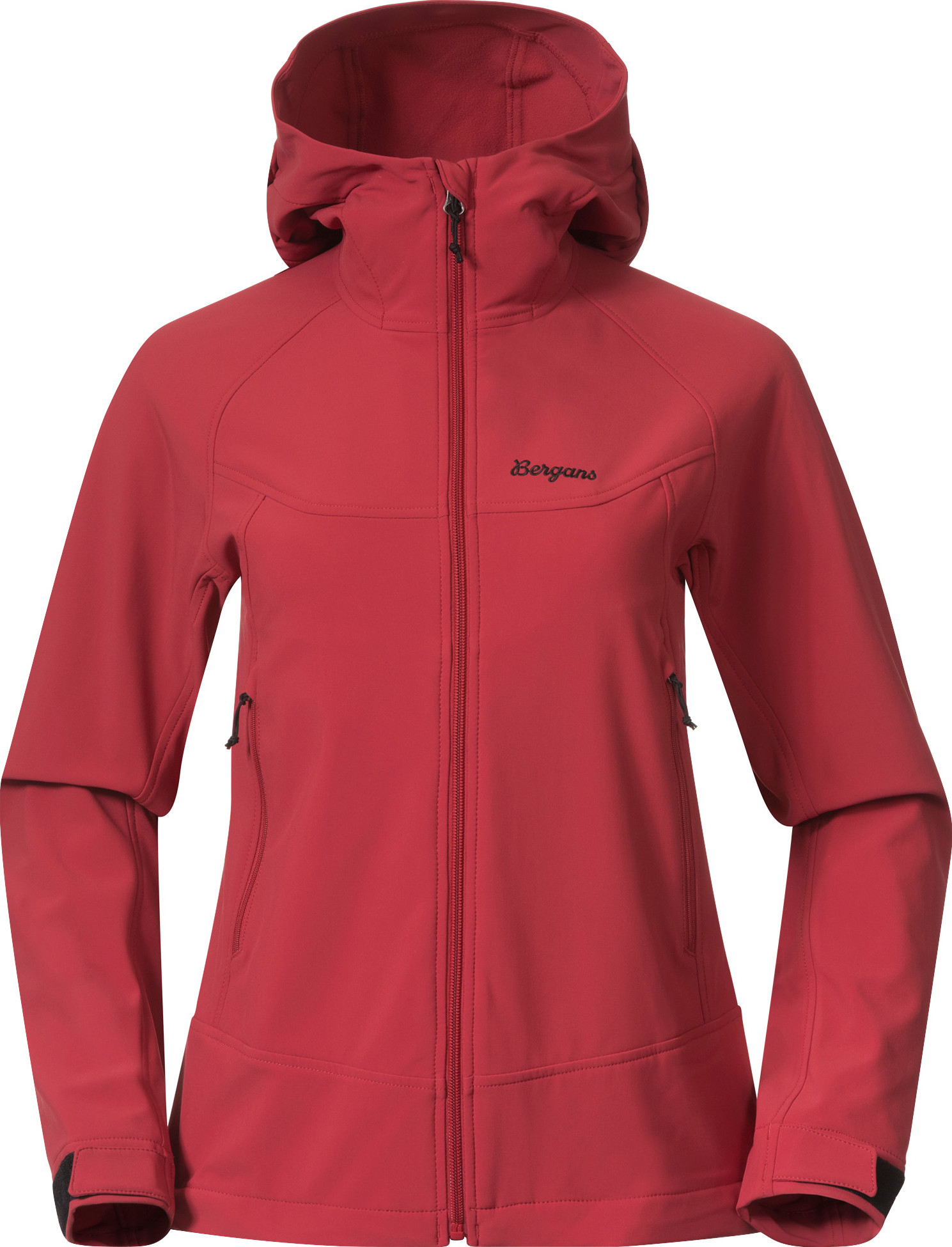 Bergans Women's Vaagaa Softshell Jacket Hood Crimson Red Softshelljackor S