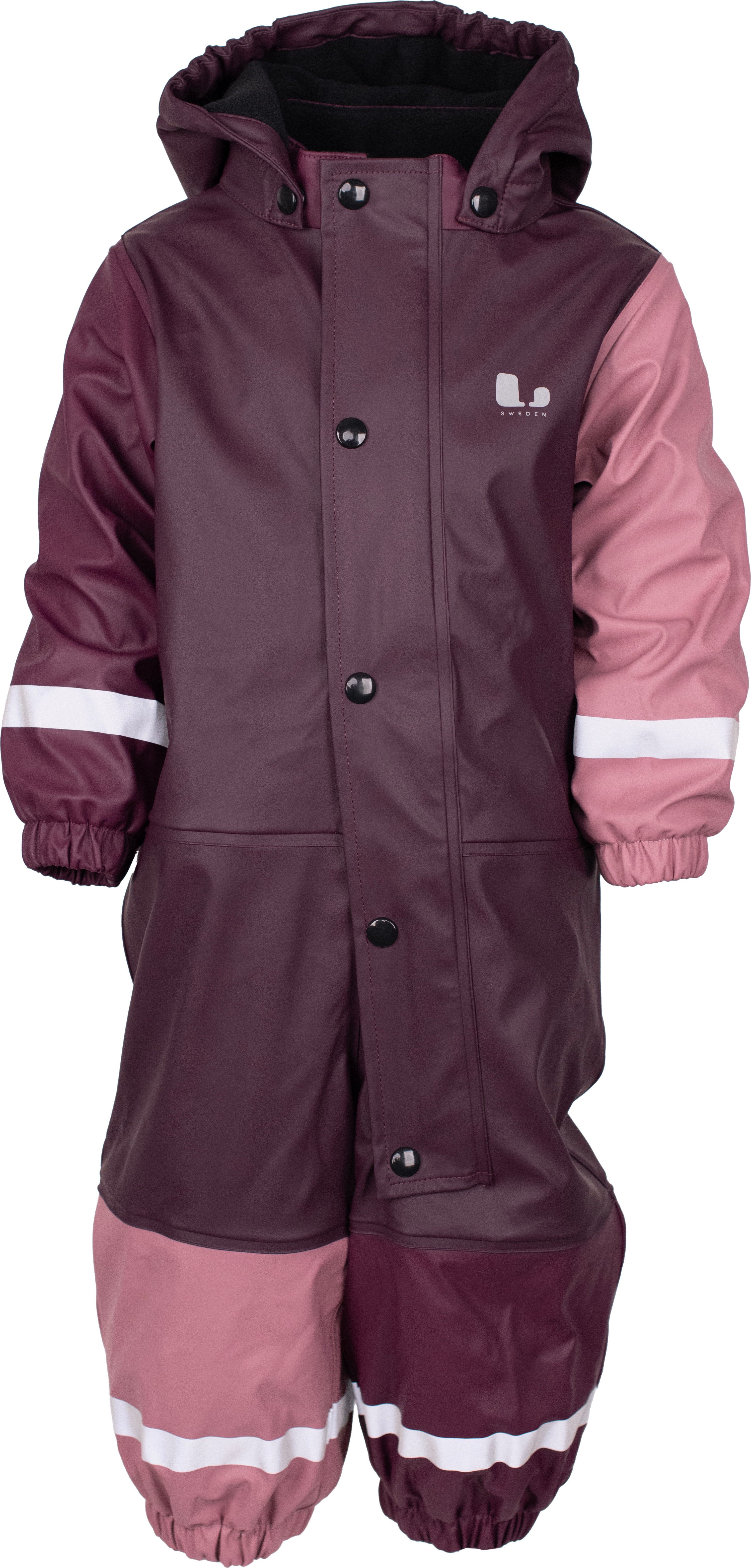 Lindberg Kids' Fagerhult Rain Baby Overall Fleece Plum/dry Rose Regnställ 92