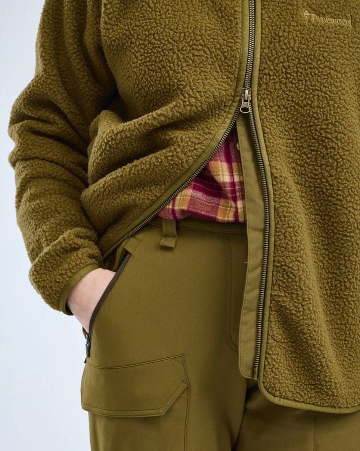 Pinewood Women's Forest Pile Fleece Jacket Olive Green Pinewood