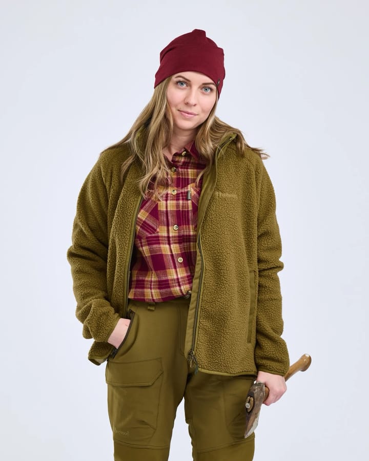 Pinewood Women's Forest Pile Fleece Jacket Olive Green Pinewood