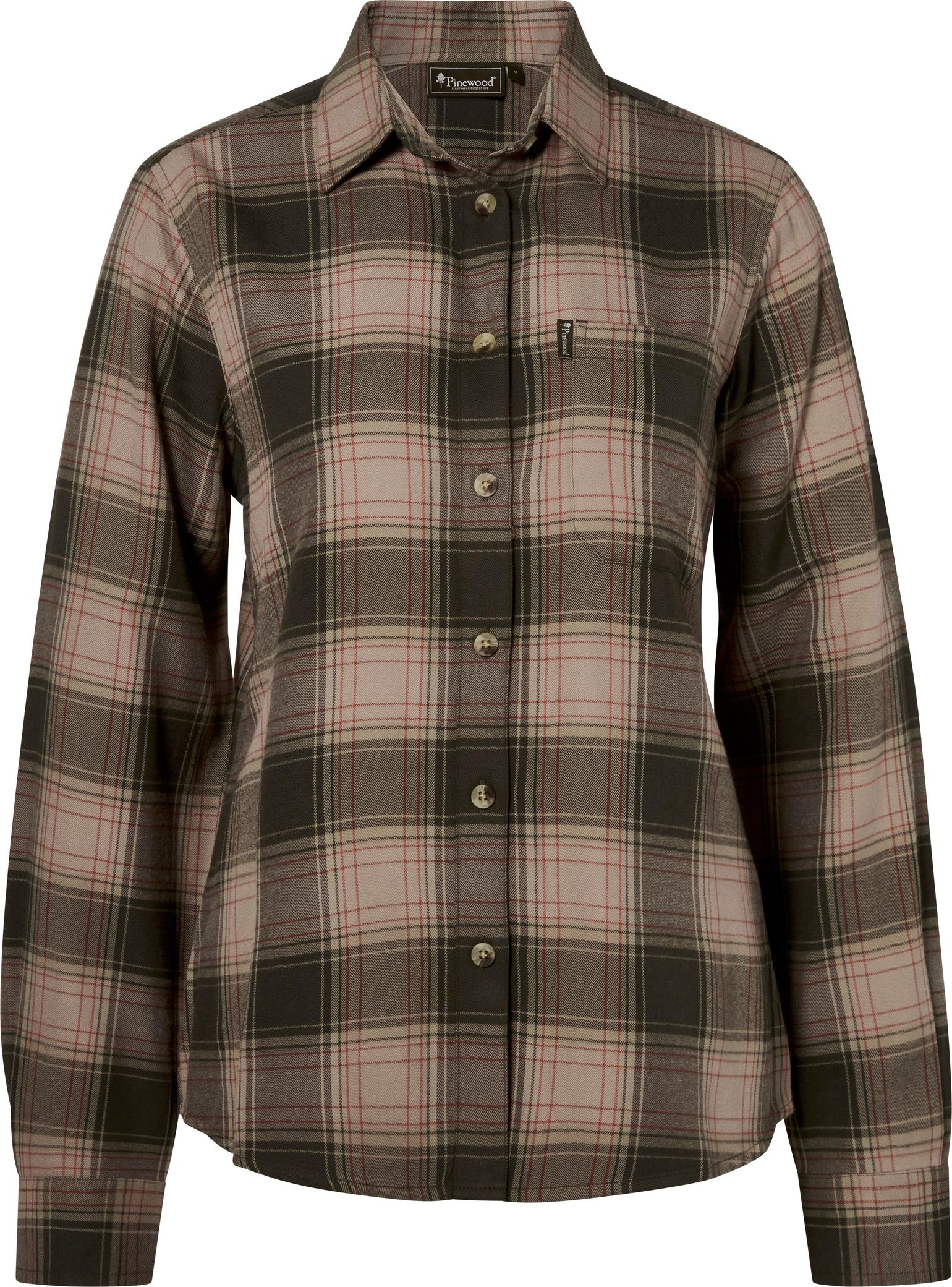 Pinewood Women's Finnveden Forest Flannel Shirt Olive/d.green