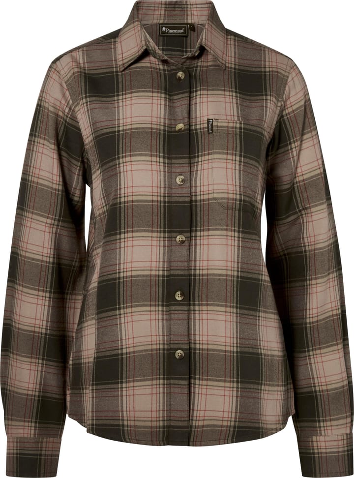 Pinewood Women's Finnveden Forest Flannel Shirt Olive/d.green Pinewood