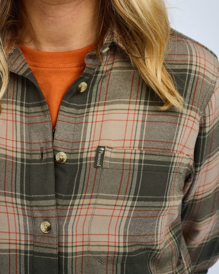 Pinewood Women's Finnveden Forest Flannel Shirt Olive/d.green Pinewood