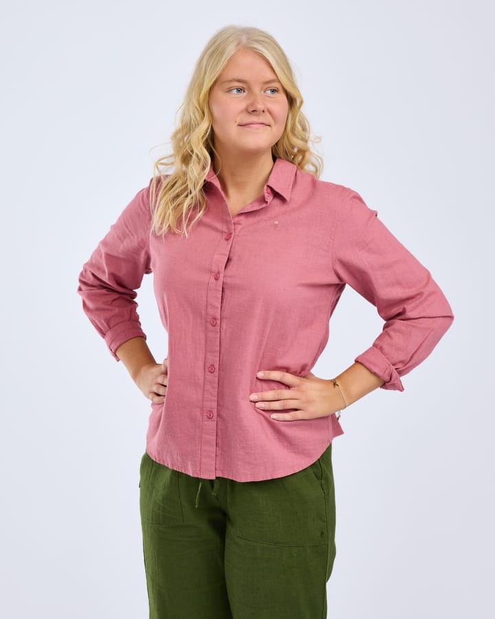 Pinewood Women's Värnamo InsectSafe Hemp Mix L/S Shirt Dusty Pink Pinewood