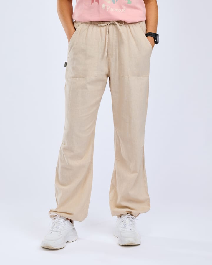 Pinewood Women's Värnamo InsectSafe Hemp Mix Trousers Linen Beige Pinewood
