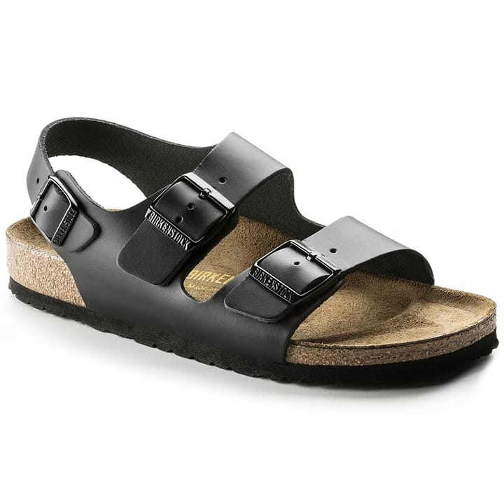 Birkenstock Unisex Milano Natural Leather Regular Black Birkenstock