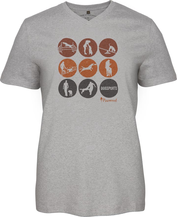 Pinewood Women's Dog Sports T-Shirt Light Grey Melange Activity Pinewood