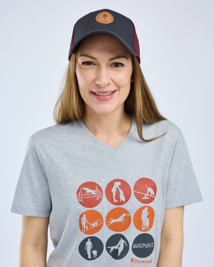 Pinewood Women's Dog Sports T-Shirt Light Grey Melange Activity Pinewood