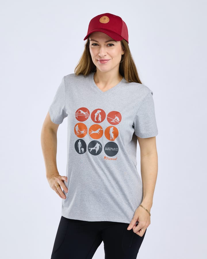 Pinewood Women's Dog Sports T-Shirt Light Grey Melange Activity Pinewood