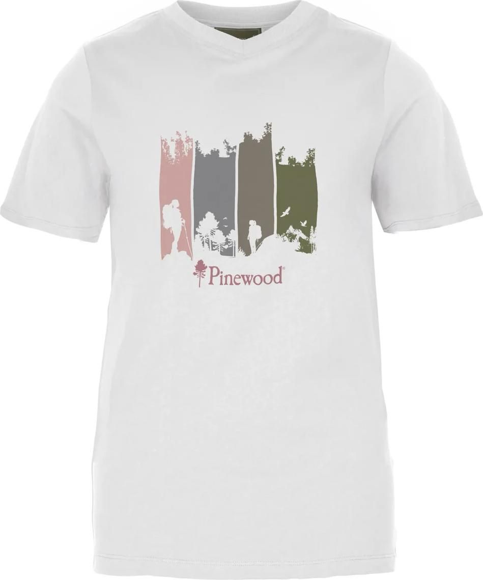 Pinewood Women's Finnveden Recycled Outdoor T-Shirt White Melange Adventure